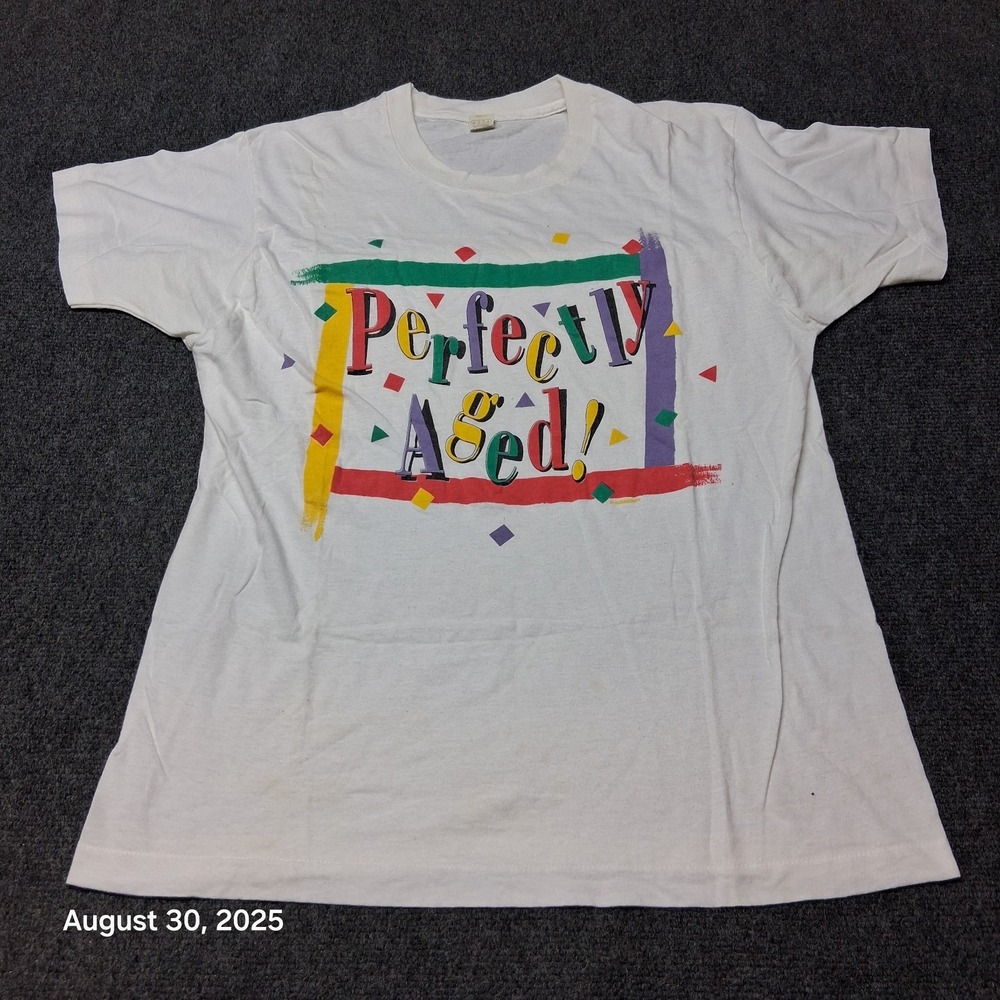 Vintage Screen Stars Single‎ Stitch Perfectly Aged T Shirt Size XL White